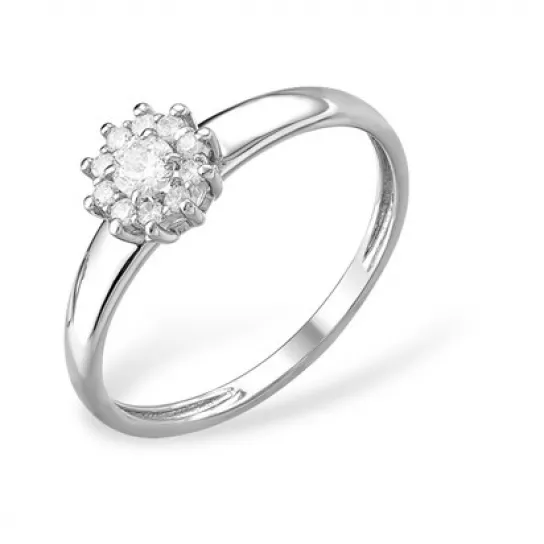 Кольцо с фианитом из серебра