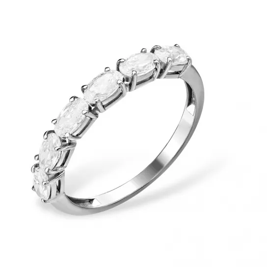 Кольцо с фианитом из серебра