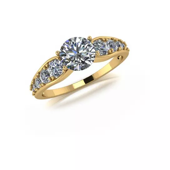 Кольцо с фианитом из золота