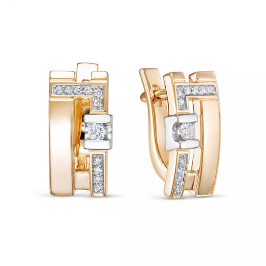 Серьги с бриллиантами из золота