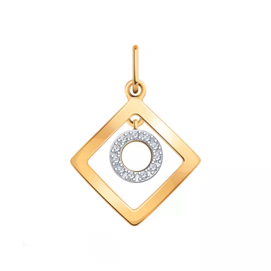 Подвеска с фианитом из золота