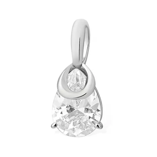 Подвеска с фианитом из серебра