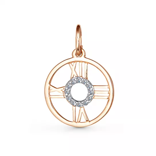 Подвеска с фианитом из золота