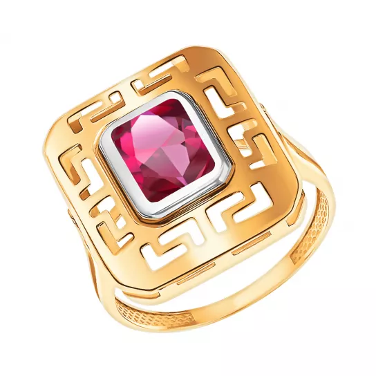 Кольцо с фианитом из золота