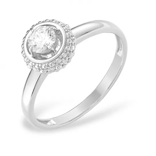 Кольцо с фианитом из серебра