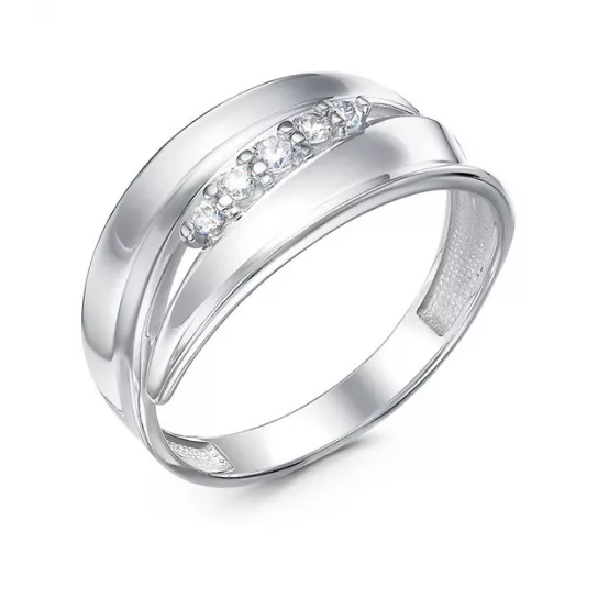 Кольцо с фианитом из серебра