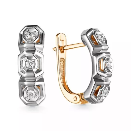 Серьги с бриллиантами из золота