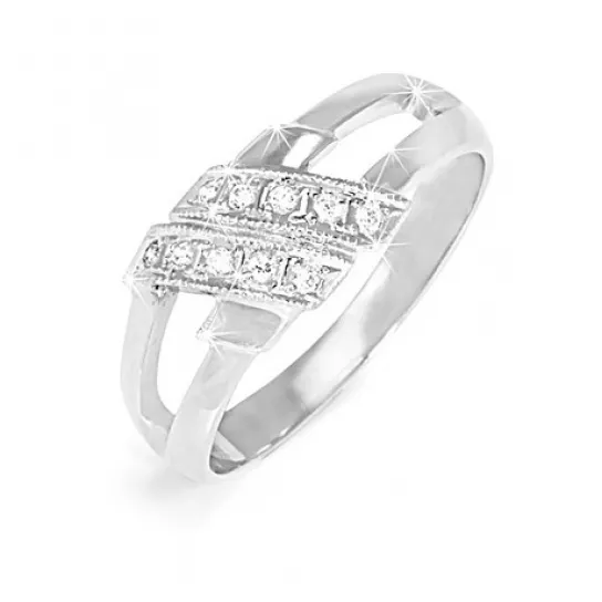 Кольцо с фианитом из серебра