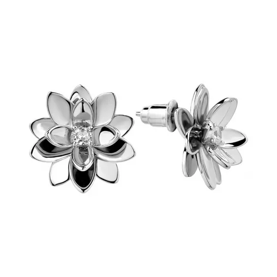 Серьги с фианитом из серебра