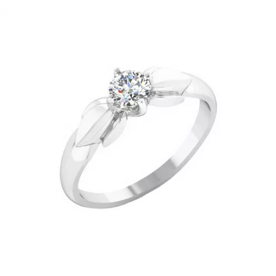 Кольцо с фианитом из серебра