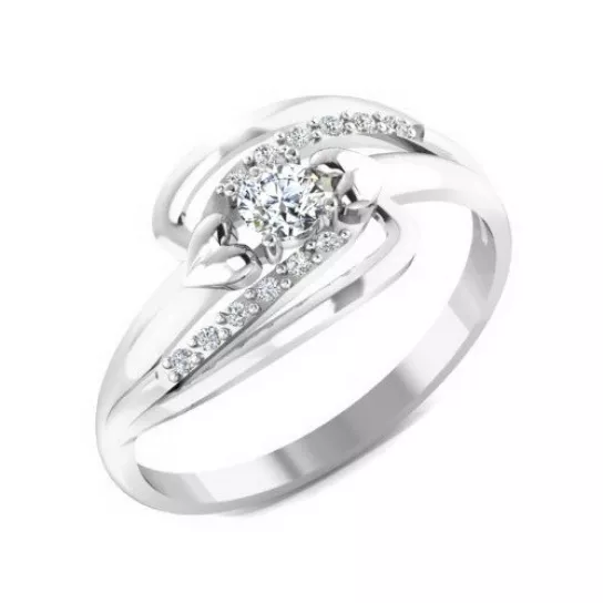 Кольцо с фианитом из серебра