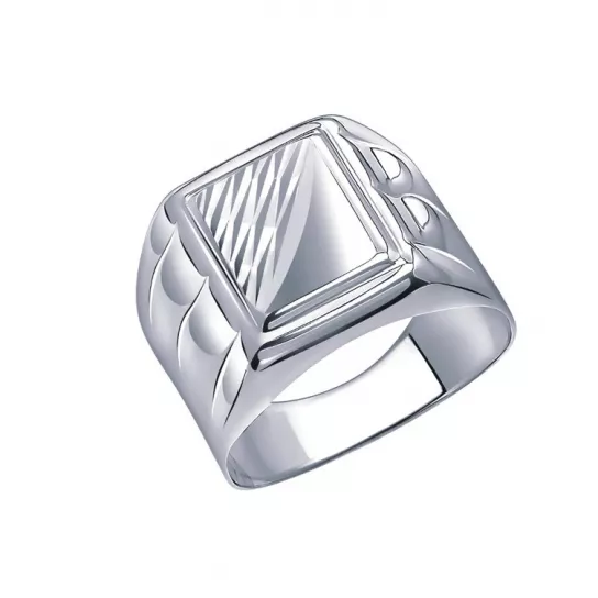 Кольцо-печатка из серебра