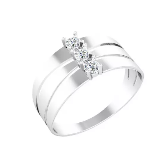 Кольцо с фианитом из серебра