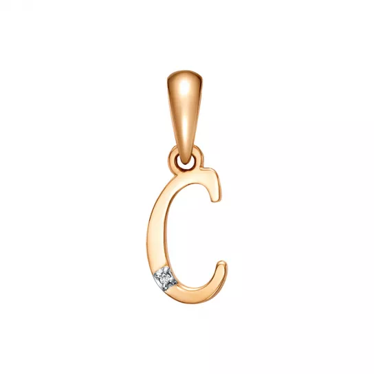 Подвеска с фианитом из золота