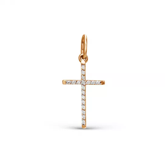 Крест с фианитом из золота