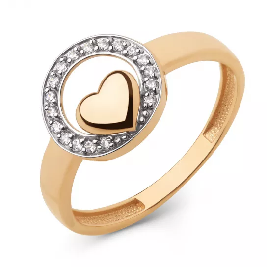 Кольцо с фианитом из золота