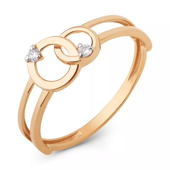 Кольцо с фианитом из золота