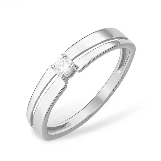 Кольцо с фианитом из серебра