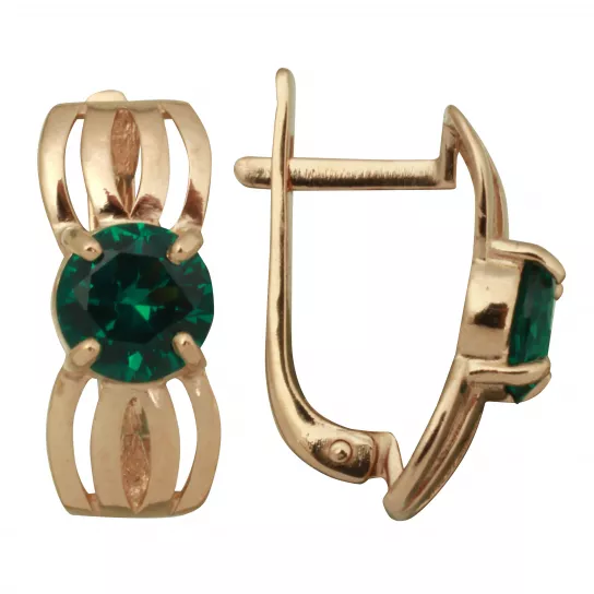 Серьги с изумрудом из золота
