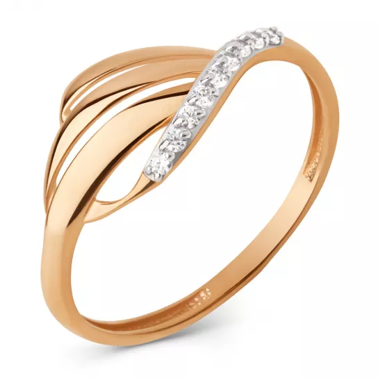 Кольцо с фианитом из золота