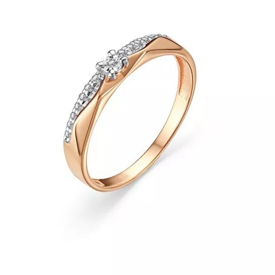 Кольцо с фианитом из золота