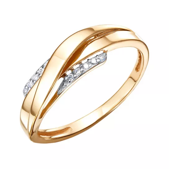 Кольцо с фианитом из золота