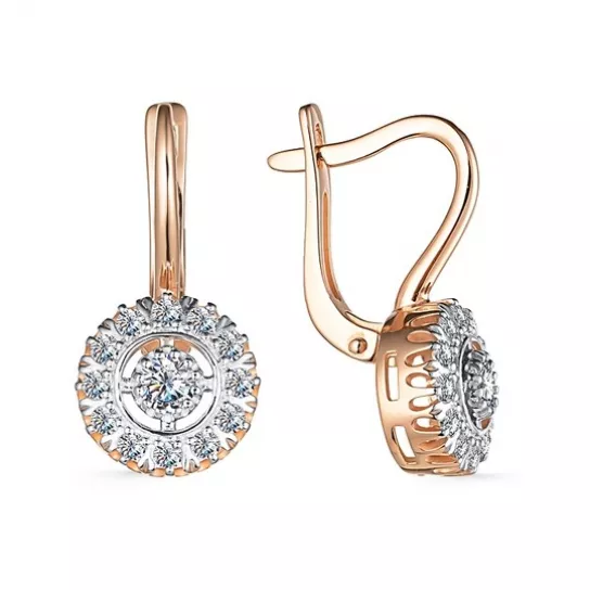 Серьги с фианитом из золота