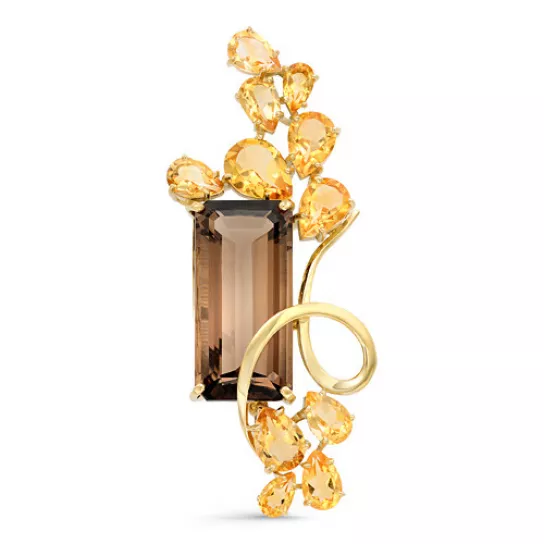 Подвеска с цитрином и раухтопазом из золота