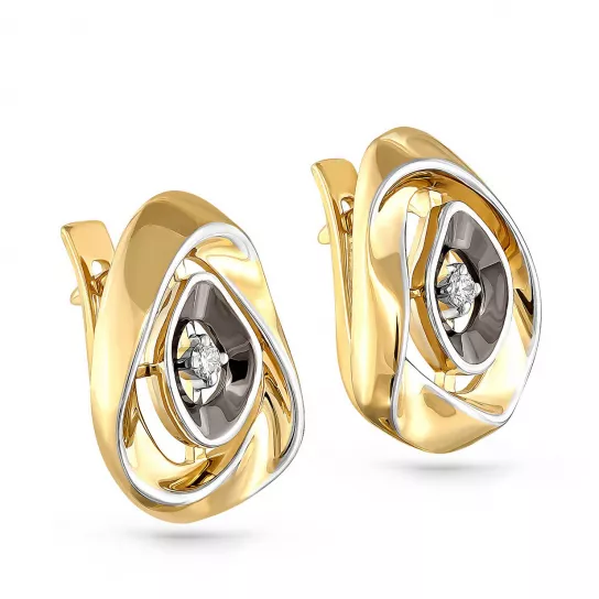 Серьги с бриллиантами из золота