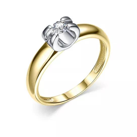 Кольцо с фианитом из золота
