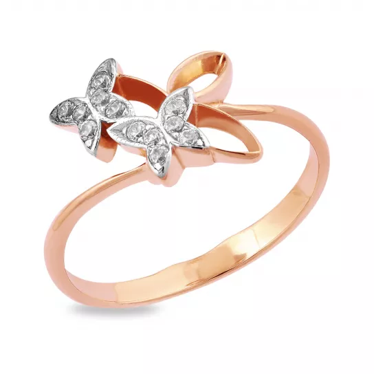 Кольцо с фианитом из золота