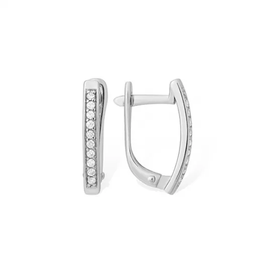 Серьги с фианитом из серебра